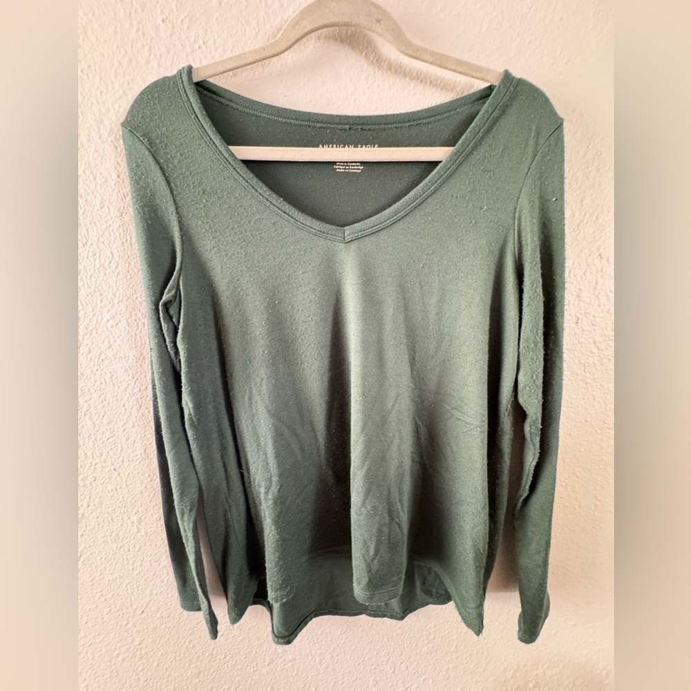 American Eagle Outfitters Sage Long Sleeve Tee